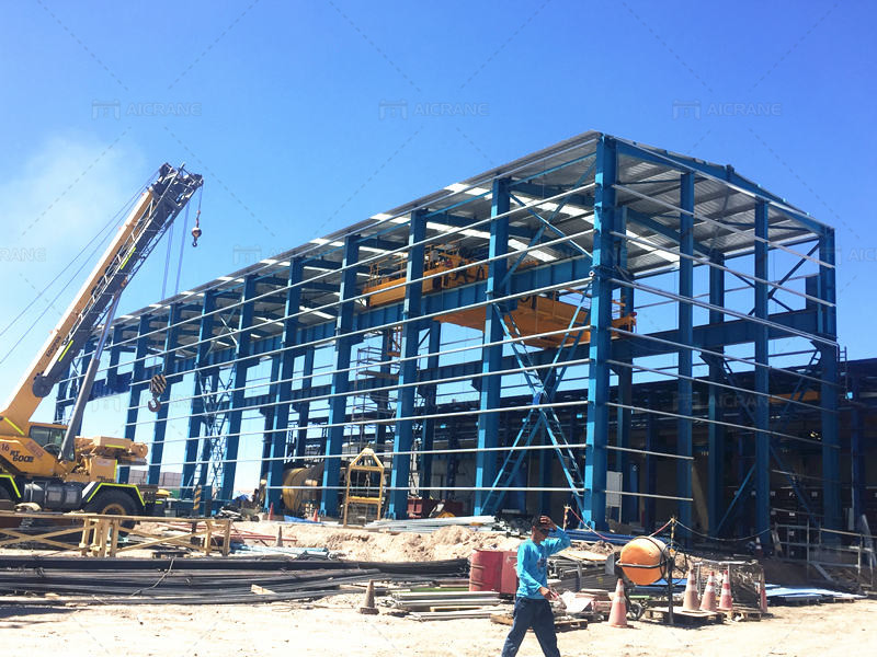 steel structure with overhead crane