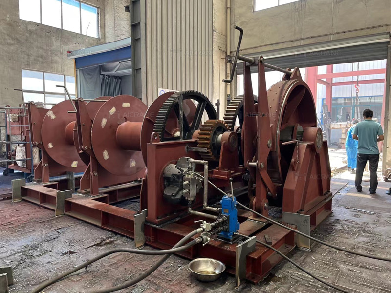 Hydraulic Double Drum Anchor Mooring Winch in Factory