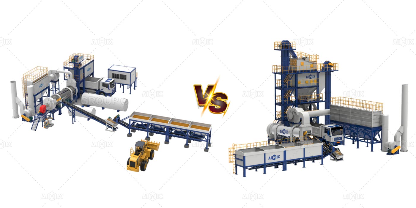 asphalt batch mix plant vs continuous asphalt plant