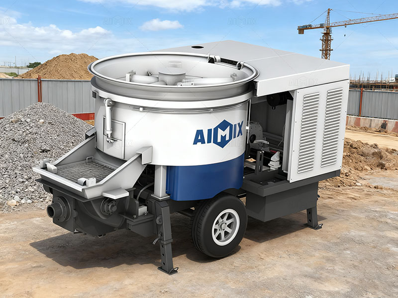 ABJW40C Pan Mixer type Diesel Concrete Pump in Indonesia
