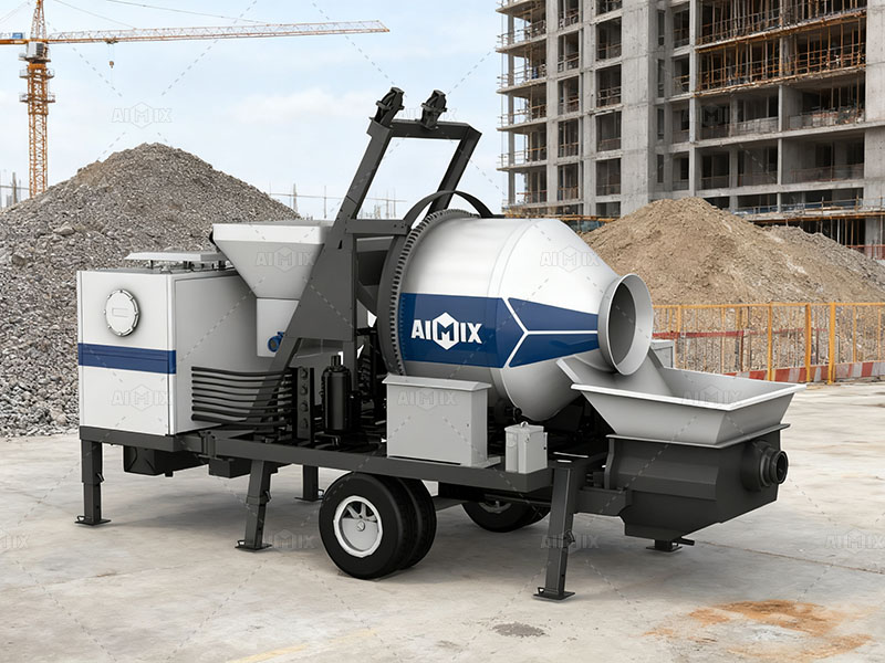 ABJZ40C diesel concrete mixer with pump for sale in stock in Indonesia