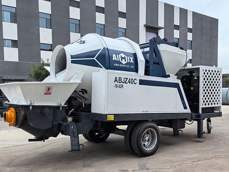 ABJZ40C diesel concrete mixer with pump in stock in Indonesia
